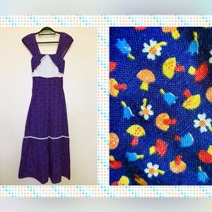 Vintage Mu’umu’u Micro Mushroom All-over Print Sz 6 Hawai’i Mumu Dress RARE!